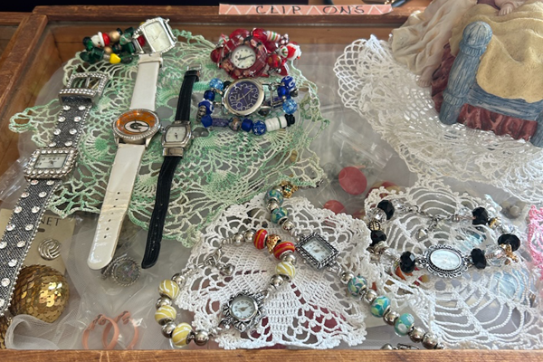 Handcrafted watches made from beads and vintage components